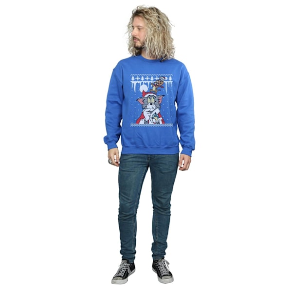 Tom And Jerry Herr Jul Fair Isle Sweatshirt M Royal Blue Royal Blue M