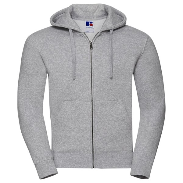 Russell Herr Hoodie med Full Zip, Storlek L, Ljus Oxford Light Oxford L