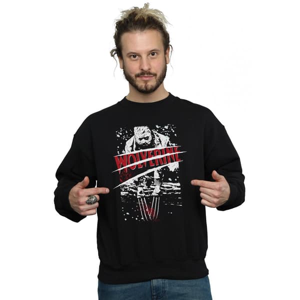 Marvel Herr X-Men Split Röd Wolverine Sweatshirt 5XL Svart Black 5XL