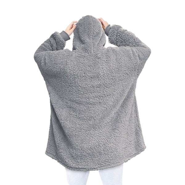 Ribbon Unisex Vuxen Teddy Fleece Oversized Hoodie One Size Grå Grey One Size