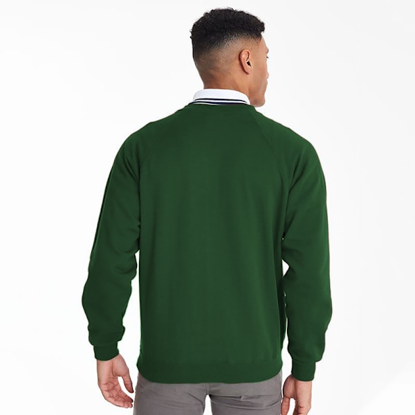 Maddins Mens Coloursure V-Neck Sweatshirt L Bottle Green Bottle Green L