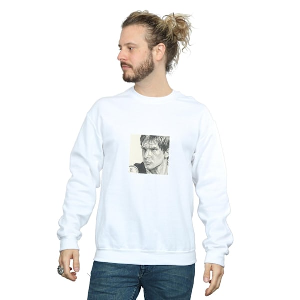 Star Wars Herr Han Solo Teckning Sweatshirt S Vit White S