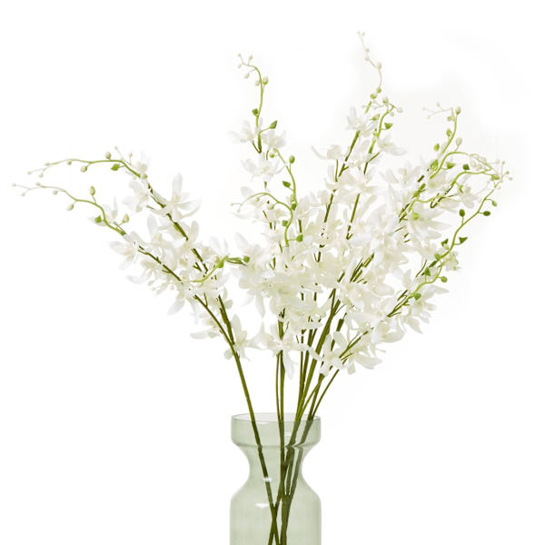 Hill Interiors Cymbidium Spray Konstgjord Blomma One Size Vit White One Size