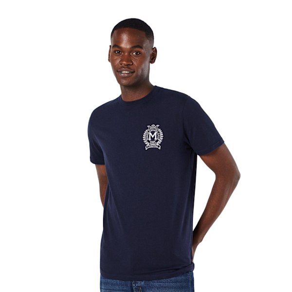 Maine Mens Crest Broderad T-shirt S Marinblå Navy S