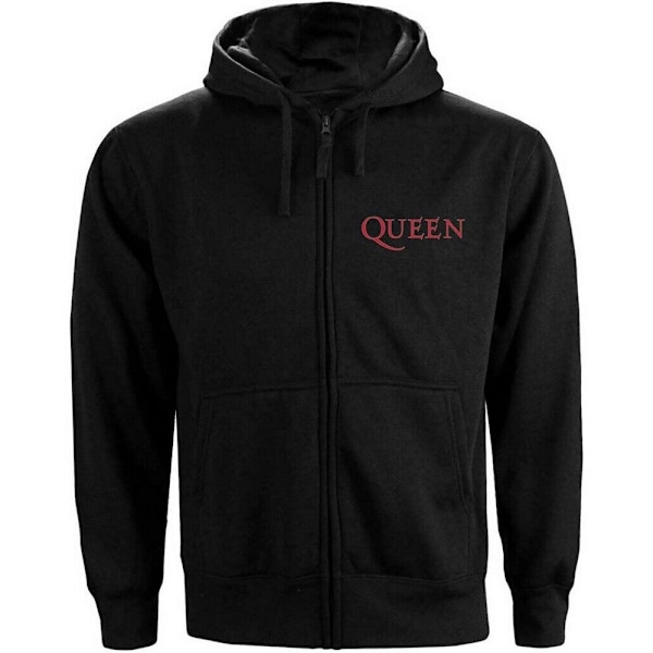 Queen Dam/Kvinnor Klassisk Crest Full Zip Hoodie M Svart Black M