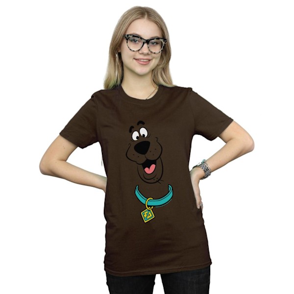 Scooby Doo Dam/Kvinnor Stor Ansikte Bomull Boyfriend T-Shirt XXL Chocolate XXL