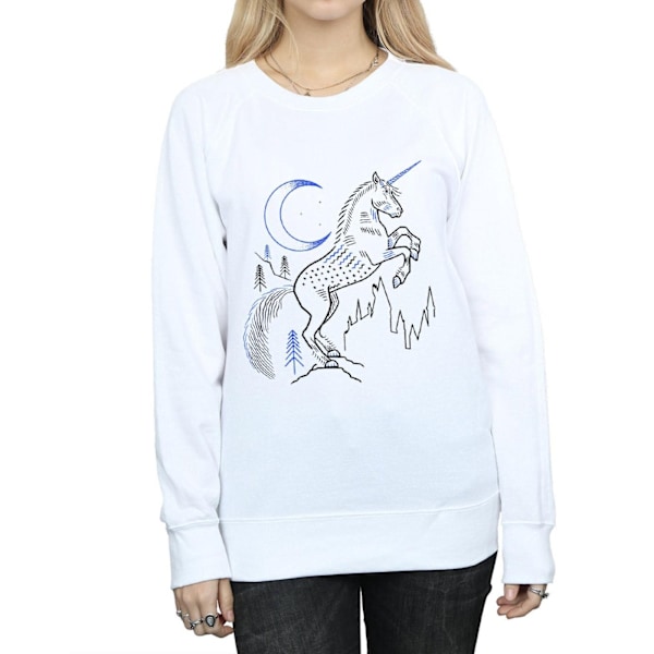 Harry Potter Dam/Dam Unicorn Line Art Sweatshirt XXL Vit White XXL