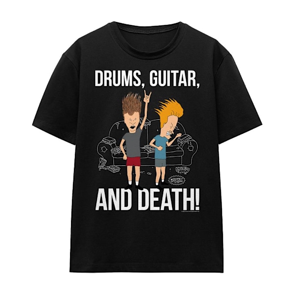 Beavis & Butthead Unisex Vuxen Trummor Gitarr & Död T-Shirt XL Black XL