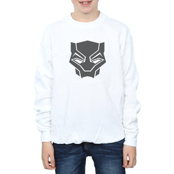 Marvel Boys Black Panther Black On Black Sweatshirt 5-6 År W White 5-6 Years