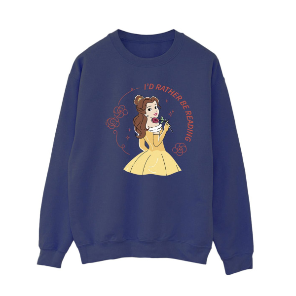 Disney Womens/Ladies Beauty And the Beast I´d Hellre Be Reading Navy Blue XL