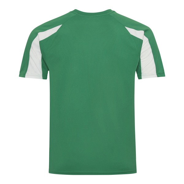 Just Cool Mens Contrast Cool Sports Plain T-Shirt 2XL Kelly Gre Kelly Green/Arctic White 2XL