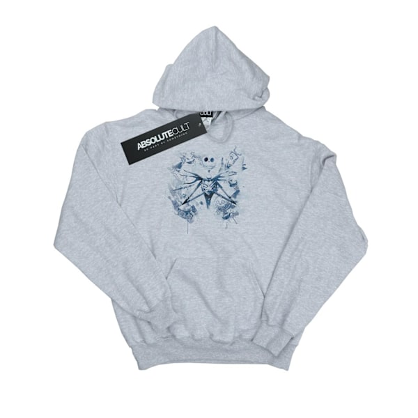Disney Herr Nightmare Before Christmas Färgspray Carers Hoodie Sports Grey XL