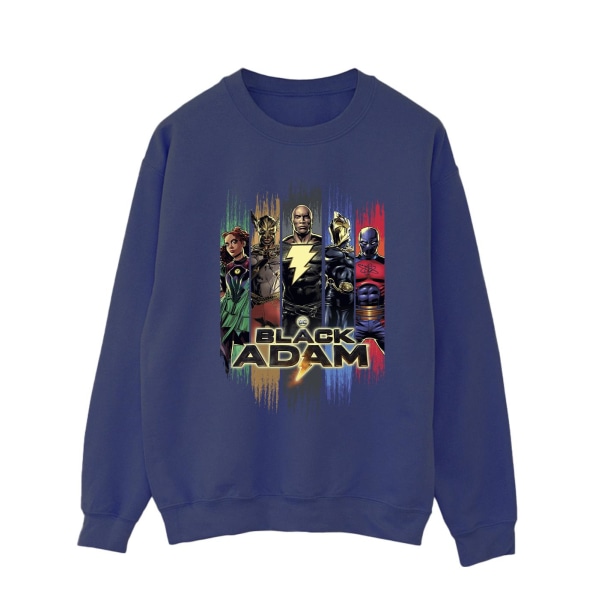 DC Comics Herr Svart Adam JSA Komplett Grupp Sweatshirt XXL Nav Navy Blue XXL