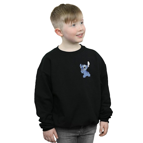 Disney Boys Lilo And Stitch Stitch Bakside Brösttryck Sweatshirt Black 12-13 Years