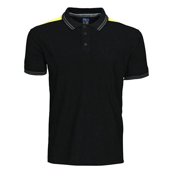 Projob Herr Pique Poloshirt 3XL Svart/Gul Black/Yellow 3XL