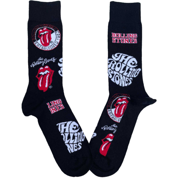 The Rolling Stones Unisex Adult Logo Socks 7 UK-11 UK Black Black 7 UK-11 UK
