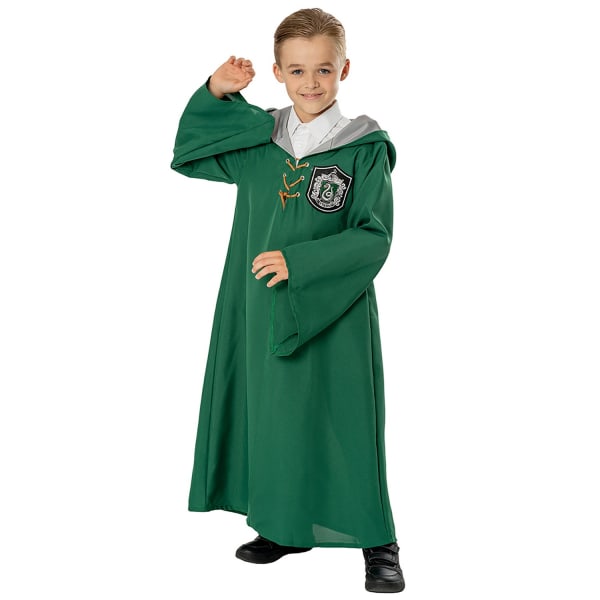 Harry Potter Barn/Barn Quidditch Slytherin Kostym Robe 13 Green 13-14 Years