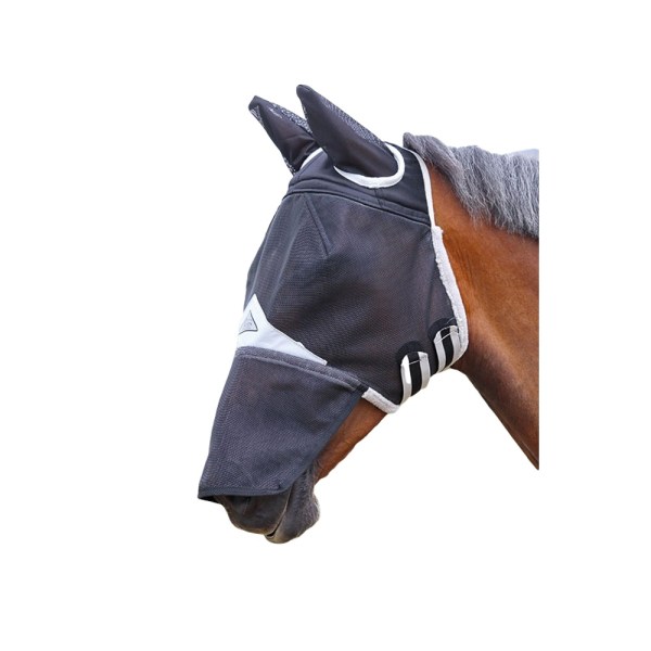 Shires Field Durable Horse Flugmask med öron & näsa X Full Bla Black X Full
