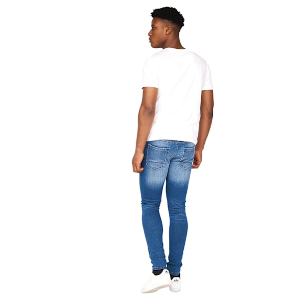 Crosshatch Herr Barbeck Slim Jeans 32L Stentvätt Stone Wash 32L