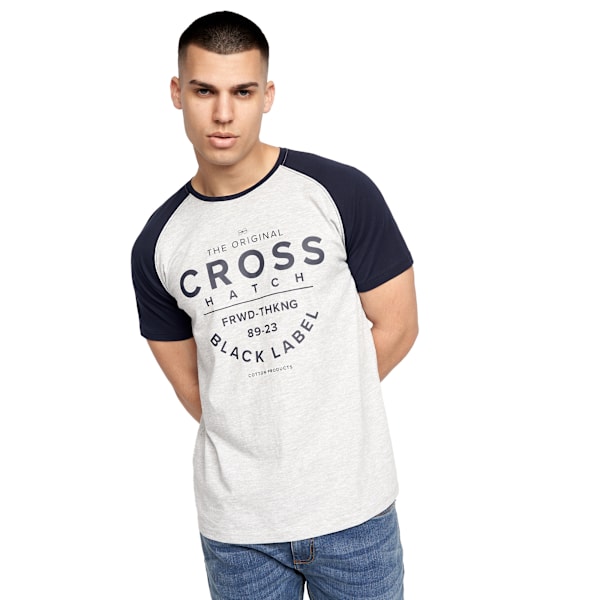 Crosshatch herr Jimlars T-shirt (2-pack) S gråmelerad/marinblå Grey Marl/Navy S