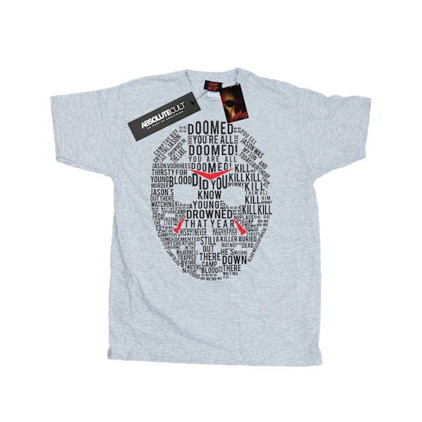 Fredag den 13:e Jason Text Mask T-shirt S Sports Grey Sports Grey S