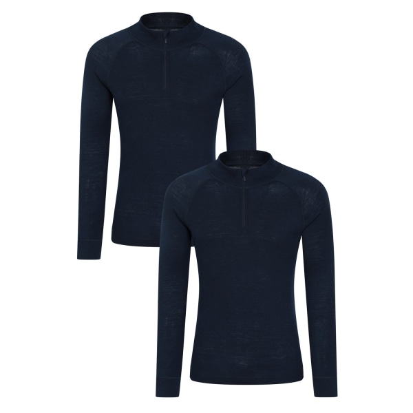 Mountain Warehouse Merino Ull Baslager Topp (2-pack) Navy M