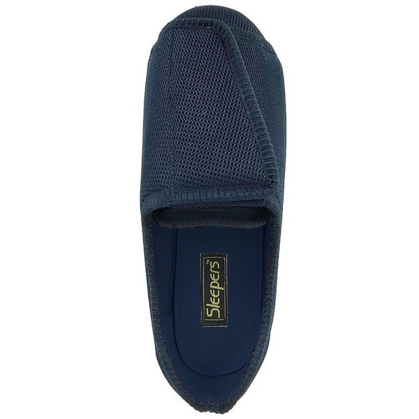 Sleepers Unisex Adult Terry Extra Wide Tofflor 11 UK Marinblå Navy Blue 11 UK