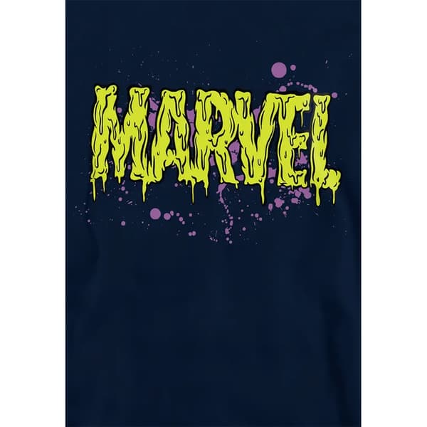 Marvel Barn/Barn Slime Logotyp Pullover Hoodie 9-11 År Marinblå Navy 9-11 Years
