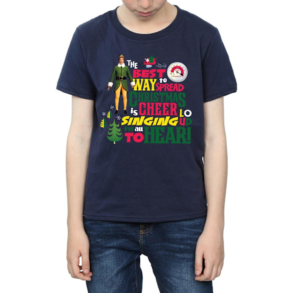 Elf Boys Christmas Cheer T-Shirt 12-13 år Marinblå Navy Blue 12-13 Years