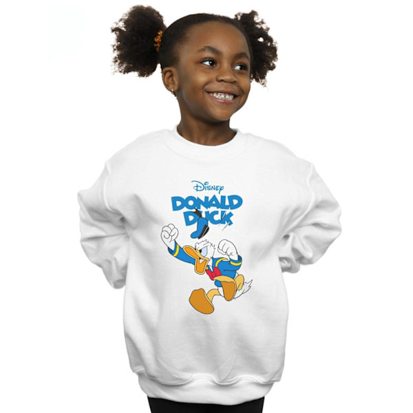 Disney Girls Donald Duck Furious Donald Sweatshirt 5-6 år Vit White 5-6 Years