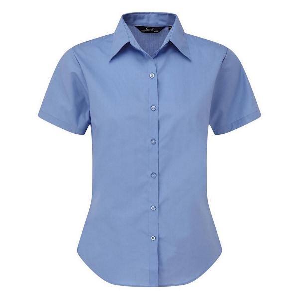 Premier Kortärmad Poplinblus / Enfärgad Arbetsskjorta 20 Mid Blå Mid Blue 20