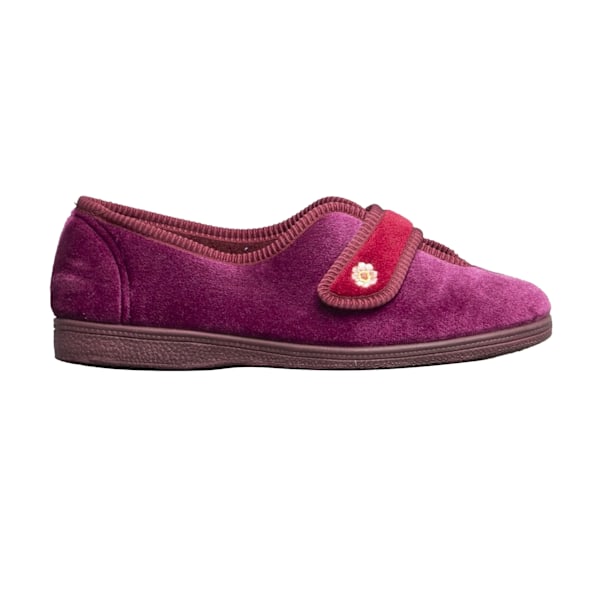 Mirak Andrea Touch Fastening Toffel / Damtofflor / Dam Wine 7 UK
