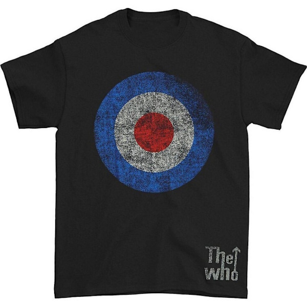 The Who Unisex Adult Target Distressed Cotton T-Shirt S Black Black S