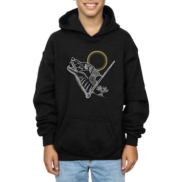 Harry Potter Pojkar Vargulv Linje Konst Hoodie 12-13 År Svart Black 12-13 Years