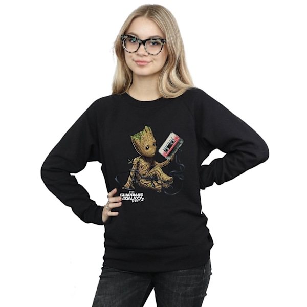 Marvel Dam/Kvinnor Guardians Of The Galaxy Groot Tape Sweatshirt Black S