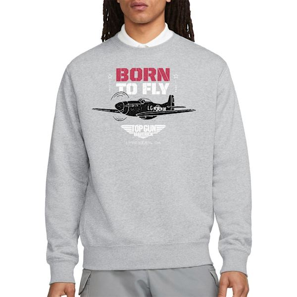 Top Gun Unisex Vuxen Born To Fly Sweatshirt XXL Sport Heather Sport Heather XXL