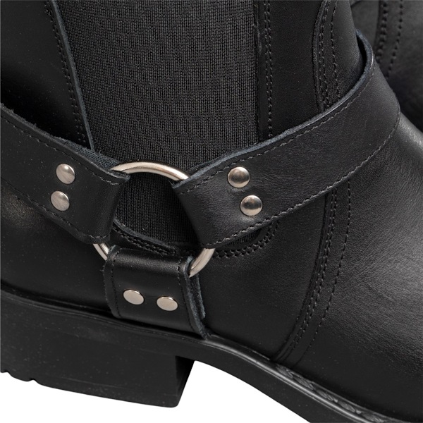 Woodland herr Low Harley Gusset Harness läderstövlar 10 UK Bla Black 10 UK