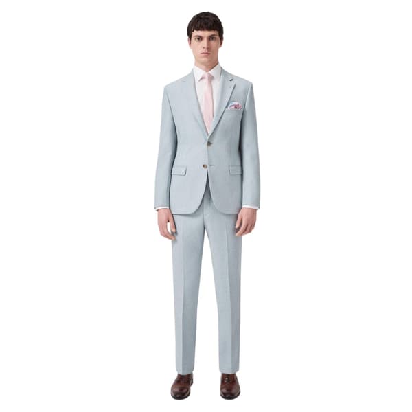 Without Prejudice Archer Slim-byxor i ull för män 34R Blå Blue 34R
