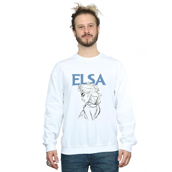 Disney Herr Frozen Elsa Profil Skiss Sweatshirt 4XL Vit White 4XL