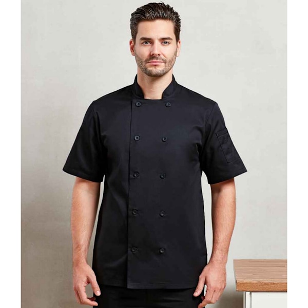 Premier Kortärmad Kockjacka Herr 3XL Svart Black 3XL