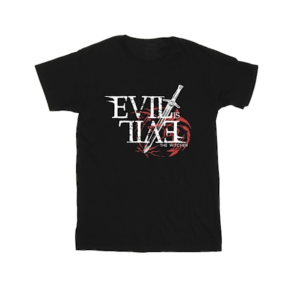 Netflix The Witcher Evil Is Evil T-shirt L Svart Black L