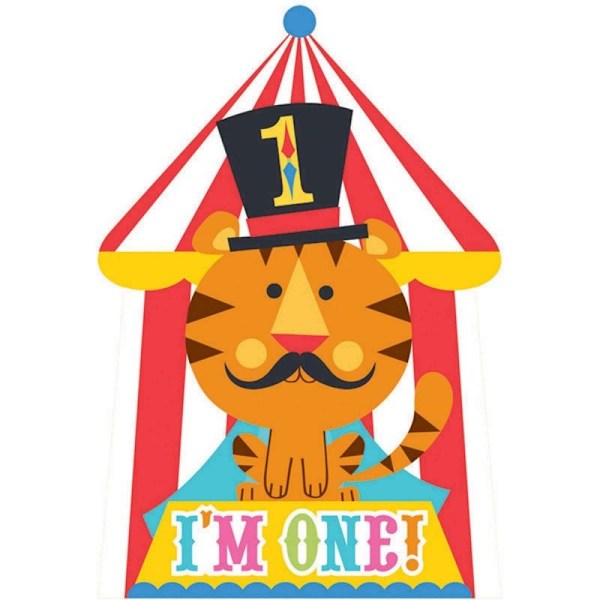Amscan Circus 1st Birthday Invitations (Pack of 8) One Size Mul Multicoloured One Size