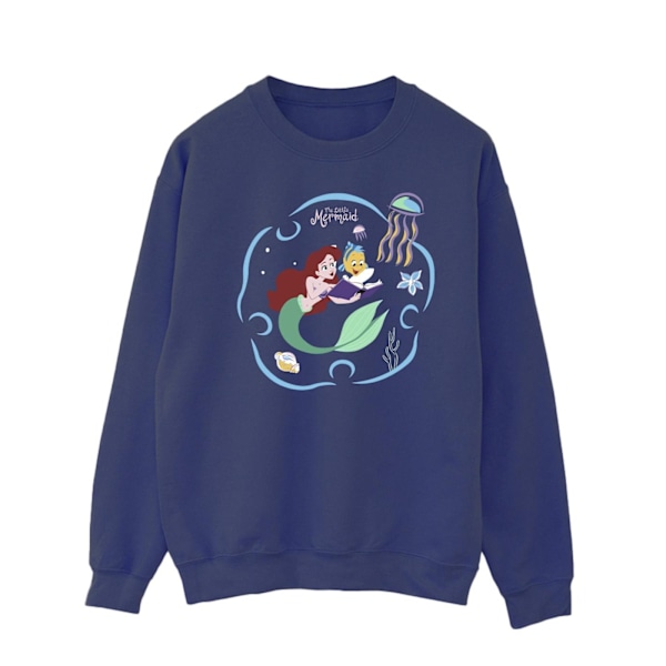 Disney Herr The Little Mermaid Läser En Bok Sweatshirt L Marinblå Navy Blue L