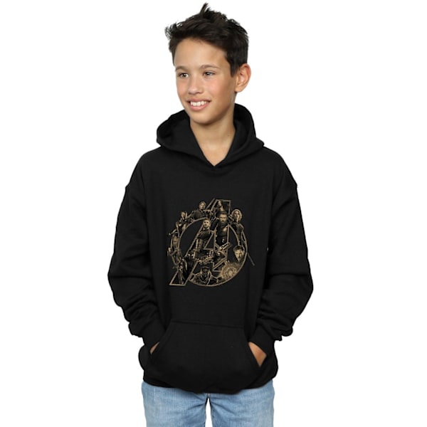 Marvel Boys Avengers Infinity War Marvel Logo Hoodie 5-6 år Black 5-6 Years