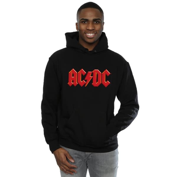 ACDC Herr Röd Logotyp Hoodie M Svart Black M