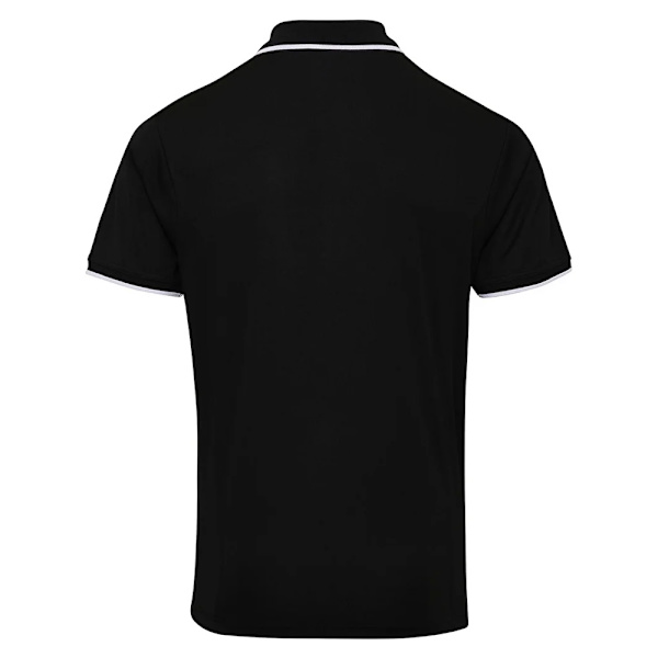 Premier Mens Coolchecker Contrast Pique Polo Shirt 4XL Svart/Vit Black/White 4XL