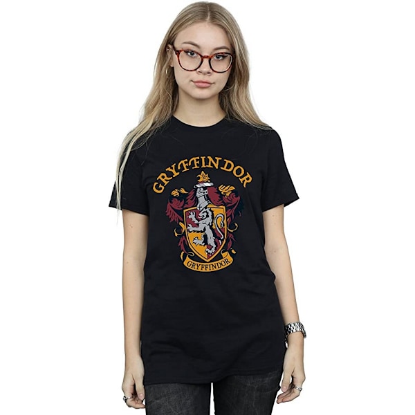 Harry Potter Dam/Kvinnor Gryffindor Bomull Boyfriend T-Shirt Black 3XL