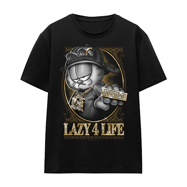 Garfield Unisex Vuxen Lazy 4 Life T-Shirt L Svart Black L
