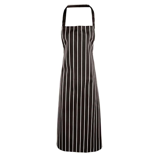 Premier Dam/Kvinnors Randig Förkläde / Arbetskläder (Slaktarestil) Black/White One Size