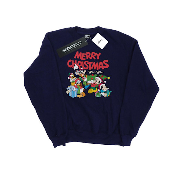 Disney Womens/Ladies Mickey And Friends Winter Wishes Sweatshirt Navy Blue XXL